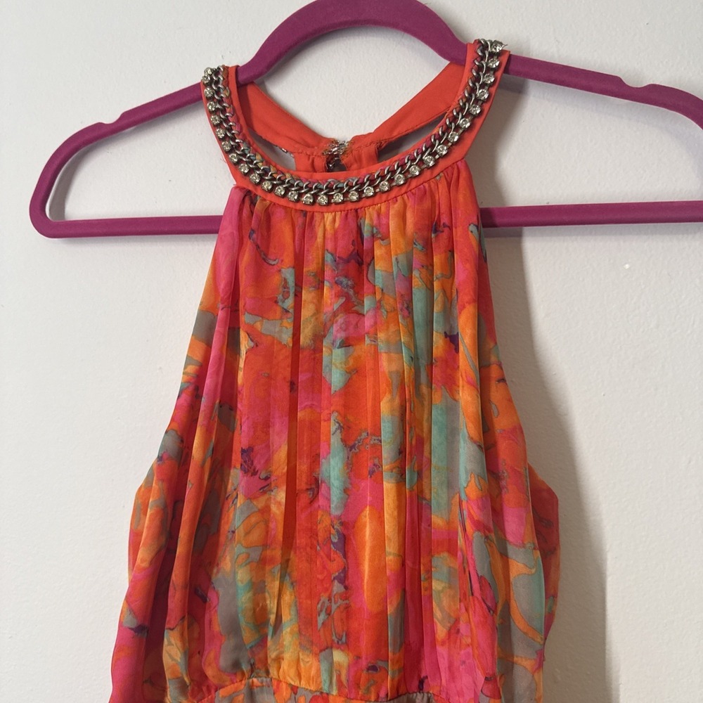 Laundry Shelli Segal Embellished Floral Gown Multicolor‎ Glam Evening Size 10 - Picture 2 of 8